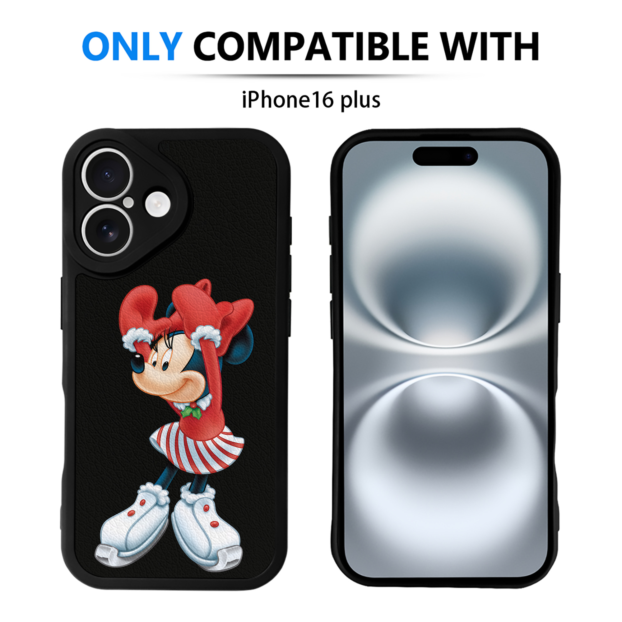 （画像用） ミッキーマウス Mickey Mouse 【iPhone 16シリーズ対応】シリコンスマホケース（レザー調） 材質：シリコン